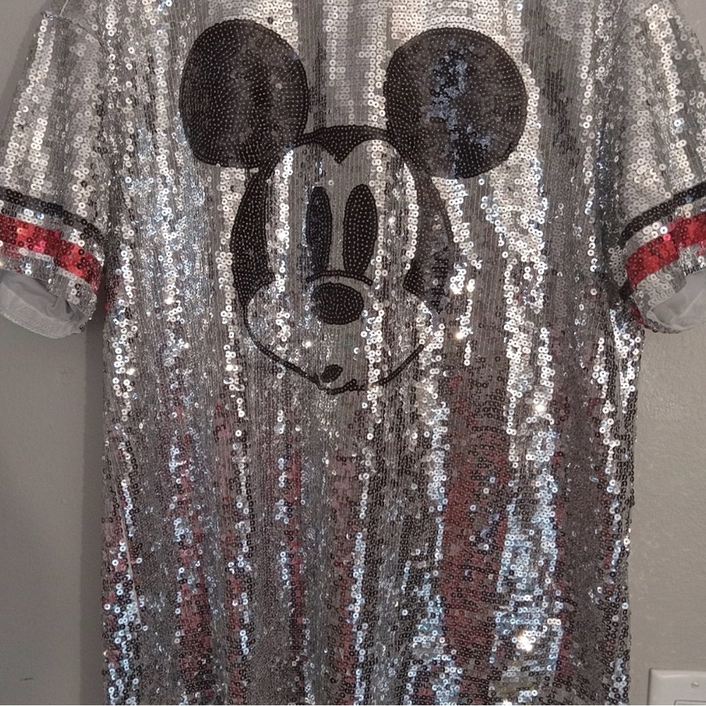 Disney sequin Mickey Mouse oversized tee shirt dress nwt Size S